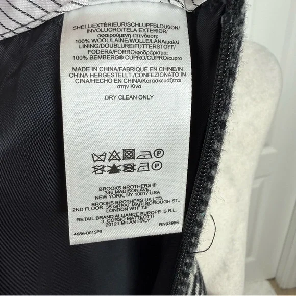 Brooks Brothers Wool Plaid Pencil Skirt Women’s Size 10 Gray 
 Plaid - Picture 6 of 9